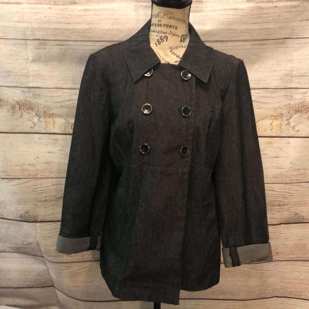 Sandro Sportswear Denim Jacket Double Breasted Size Medium